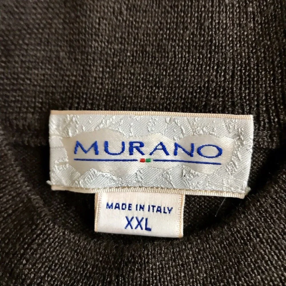 Vintage Murano Sweater Mens Size XXL Pullover Wool Blend Mock‎ Neck Brown